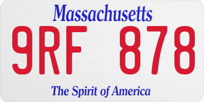MA license plate 9RF878
