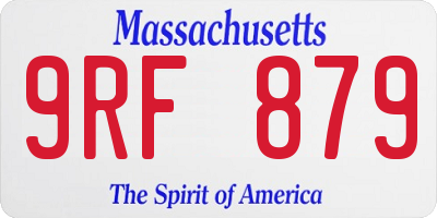 MA license plate 9RF879