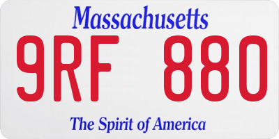 MA license plate 9RF880