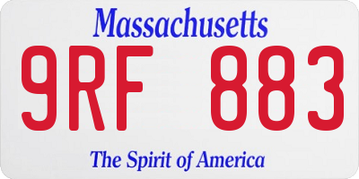 MA license plate 9RF883