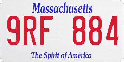 MA license plate 9RF884