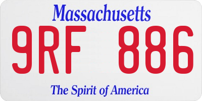 MA license plate 9RF886