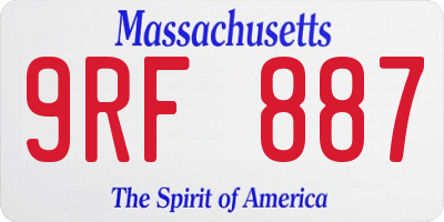 MA license plate 9RF887