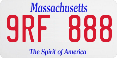 MA license plate 9RF888
