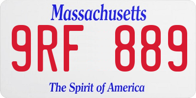 MA license plate 9RF889