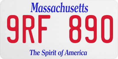 MA license plate 9RF890