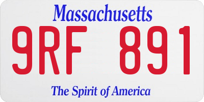MA license plate 9RF891