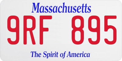 MA license plate 9RF895