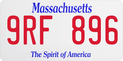 MA license plate 9RF896
