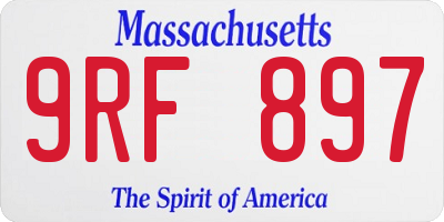 MA license plate 9RF897