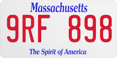 MA license plate 9RF898