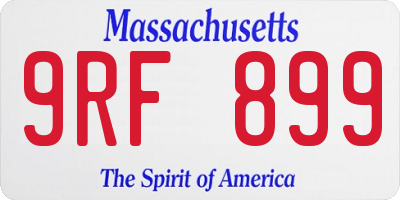 MA license plate 9RF899