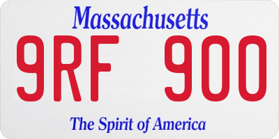 MA license plate 9RF900