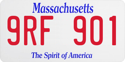 MA license plate 9RF901