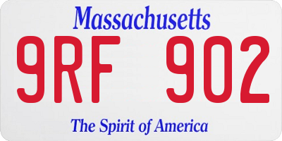 MA license plate 9RF902