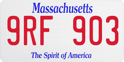 MA license plate 9RF903