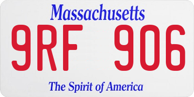 MA license plate 9RF906