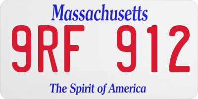 MA license plate 9RF912