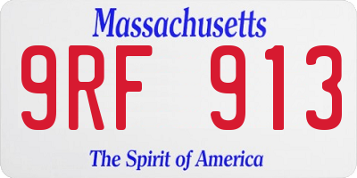 MA license plate 9RF913