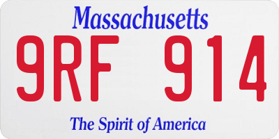MA license plate 9RF914