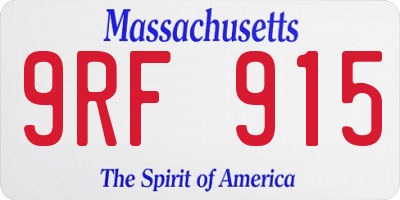MA license plate 9RF915
