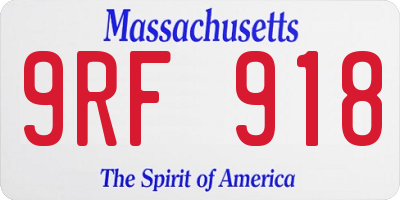 MA license plate 9RF918
