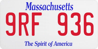 MA license plate 9RF936