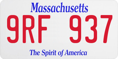 MA license plate 9RF937
