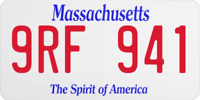 MA license plate 9RF941