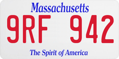 MA license plate 9RF942
