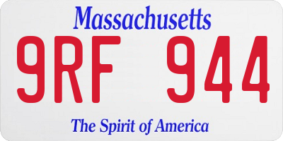 MA license plate 9RF944
