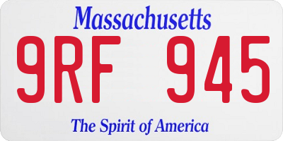 MA license plate 9RF945