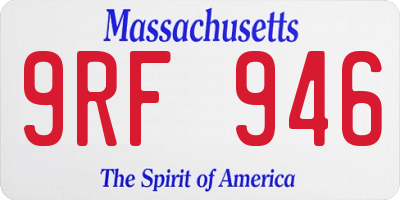 MA license plate 9RF946