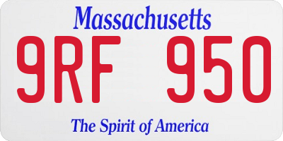 MA license plate 9RF950