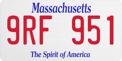 MA license plate 9RF951