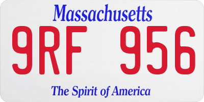 MA license plate 9RF956