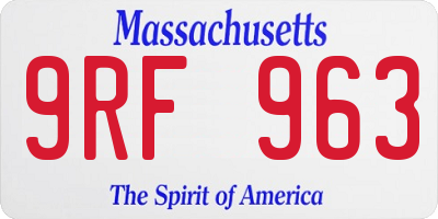 MA license plate 9RF963