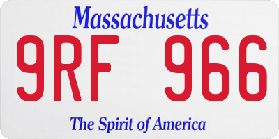 MA license plate 9RF966