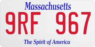 MA license plate 9RF967
