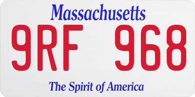 MA license plate 9RF968