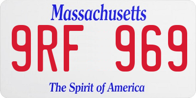 MA license plate 9RF969
