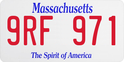 MA license plate 9RF971