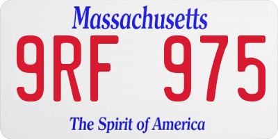 MA license plate 9RF975