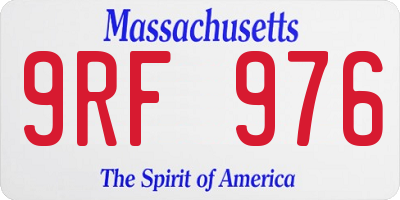 MA license plate 9RF976