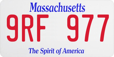 MA license plate 9RF977
