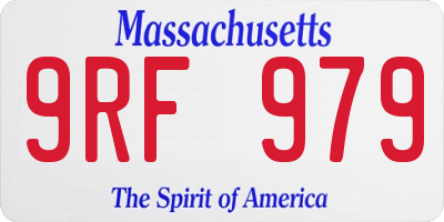 MA license plate 9RF979