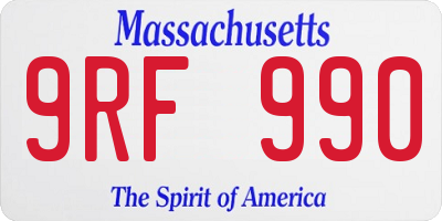 MA license plate 9RF990