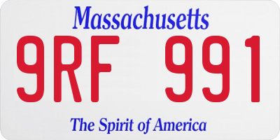 MA license plate 9RF991