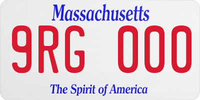 MA license plate 9RG000