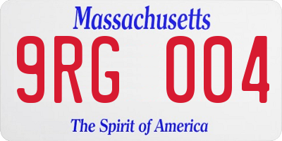 MA license plate 9RG004